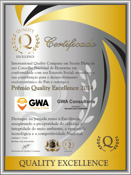 certificado EXCELLENCE 2024 - GWA Consultoria